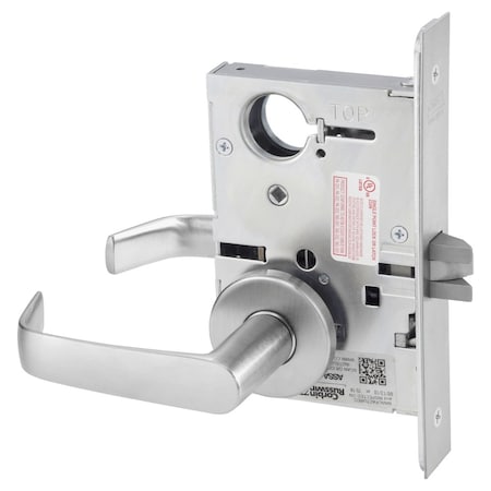 Corbin Russwin Passage or Closet Mortise Lock, NS Lever, A Rose, Satin Chrome ML2010 NSA 626